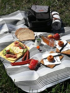Regionale Lebensmittel sind das Vesper vom Picknick Rucksack